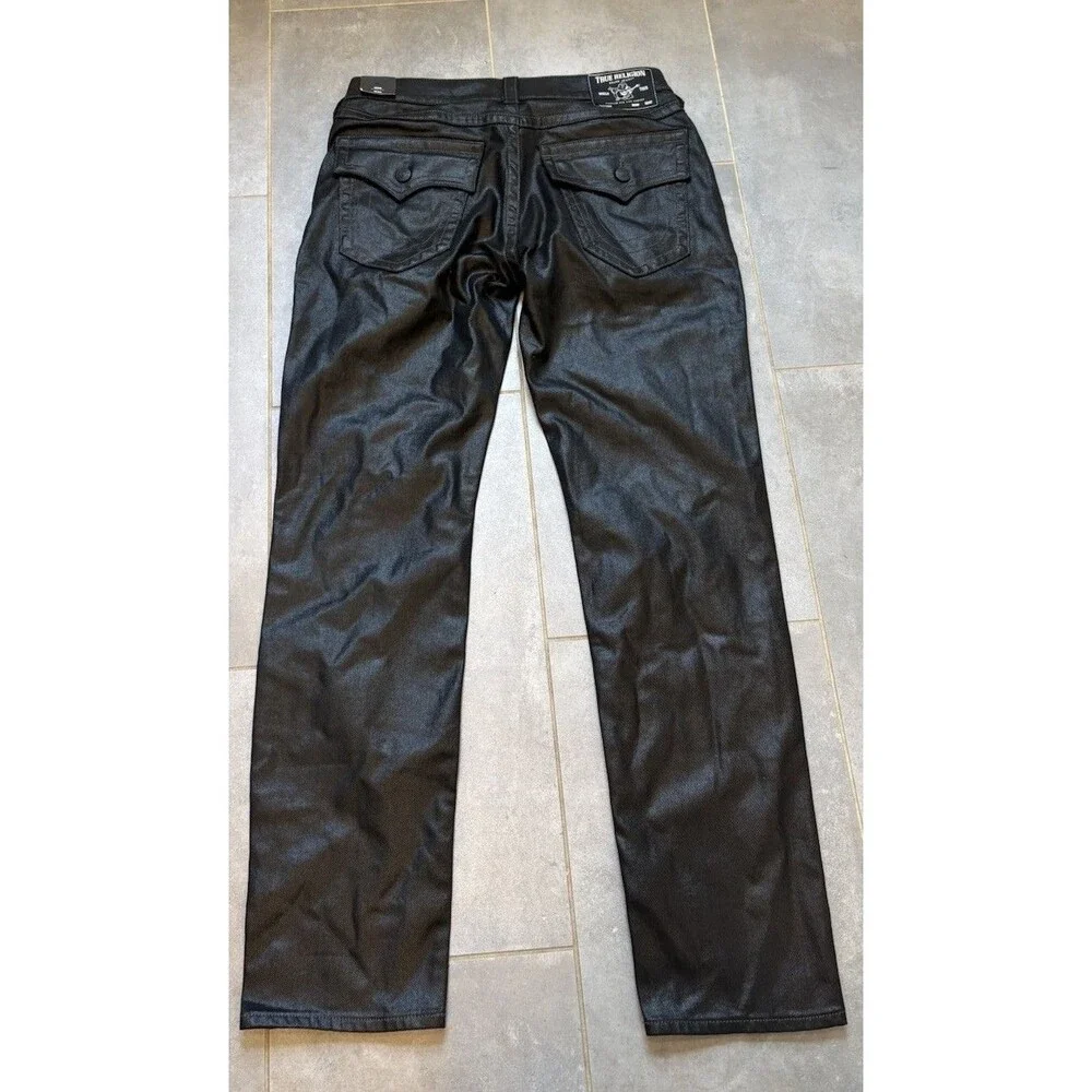 True Religion Men's Geno Coated Relaxed Slim Jeans 33X33